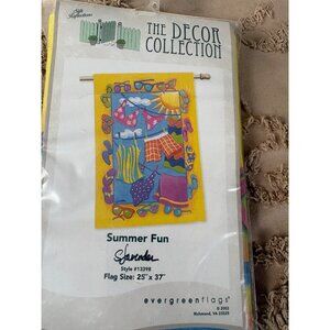 Summer Fun Beach Decorative Garden Flag 25" X 37" Silk Reflections by Evergreen